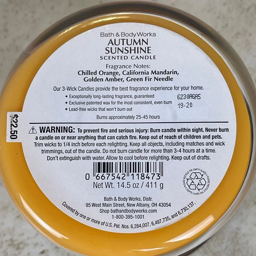 Bath & Body Works | Autumn Sunshine 3-Wick Candle - Picture 5 of 5